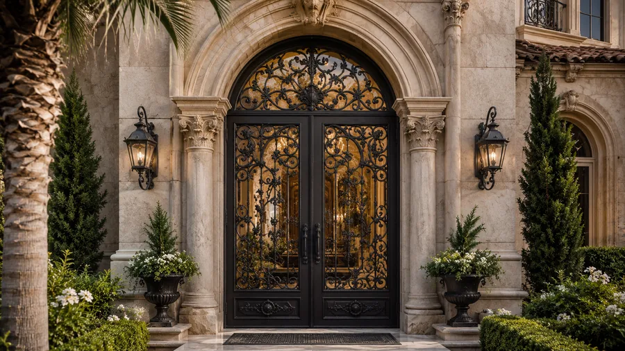 Cast Aluminum & Wrought Iron Doors AI Photo 2